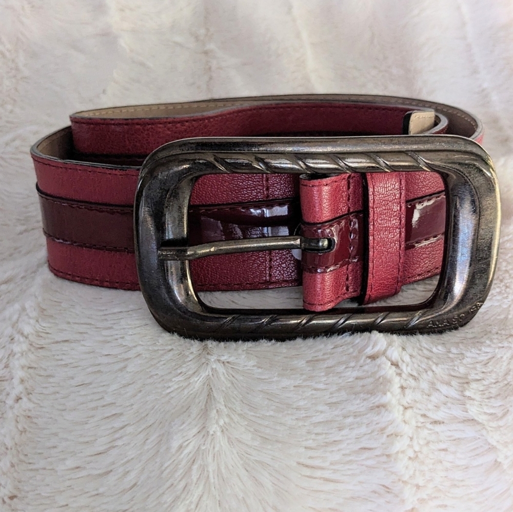 Vintage Ana Sousa made in Portugal wide red leather belt medium